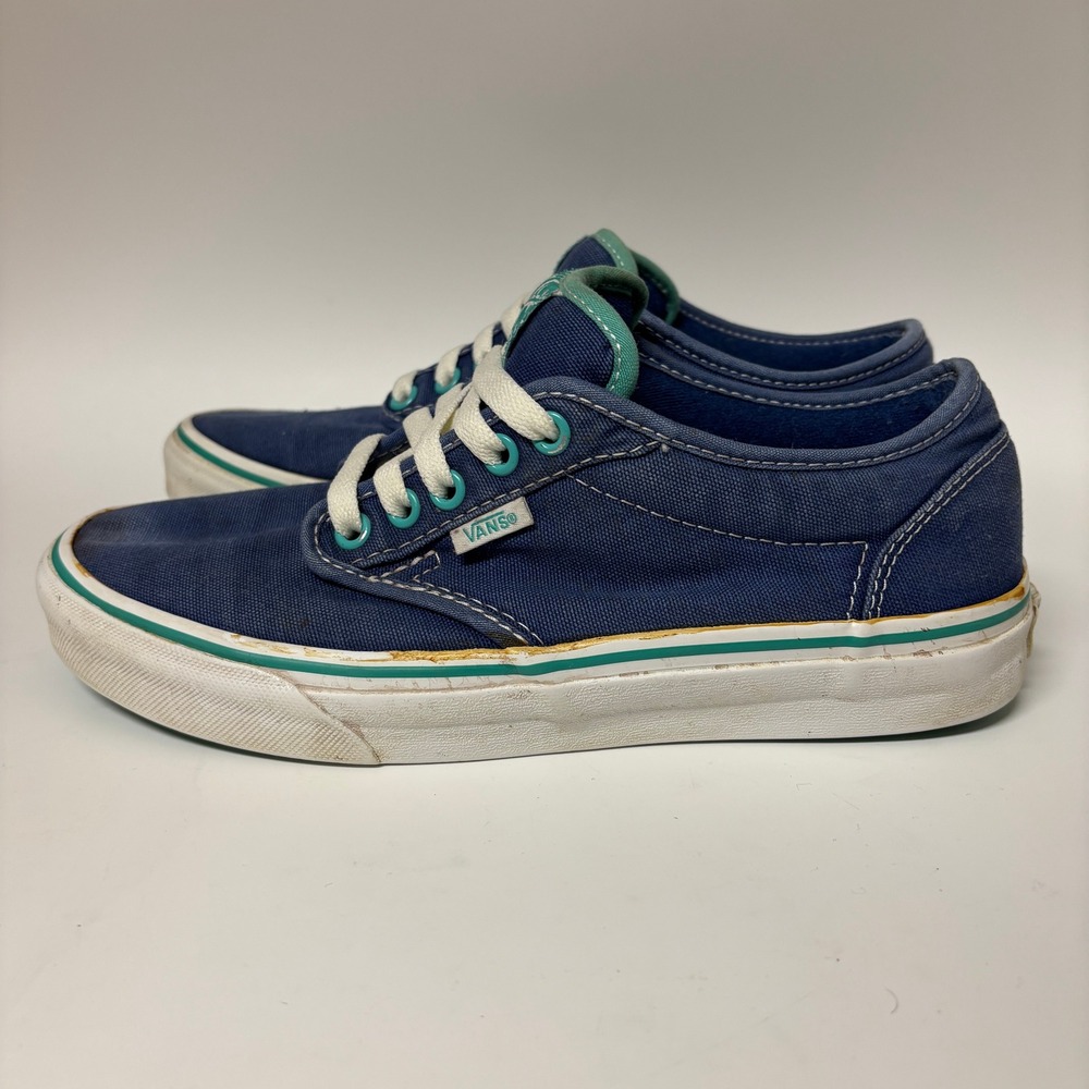 Vans Atwood Low Navy Blue Teal Womens Sneakers Size 9 VN-0K0FZU3 Skater - Picture 2 of 10